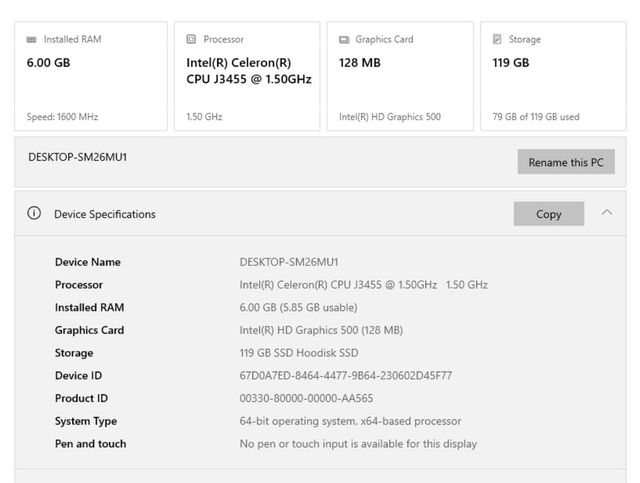Mini PC ACEPC Gris/Plateado