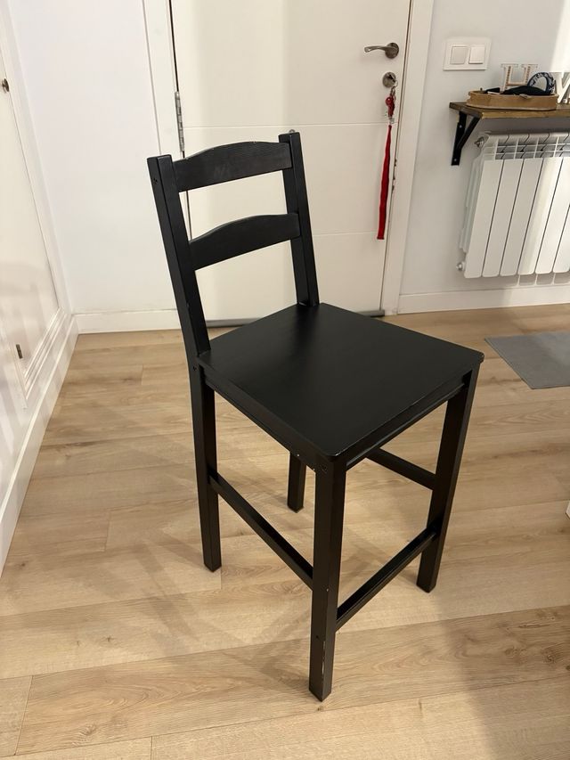 4 Sillas Altas Madera Negras Ikea