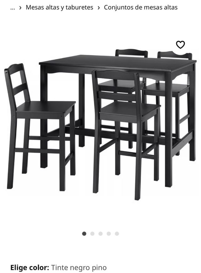 4 Sillas Altas Madera Negras Ikea