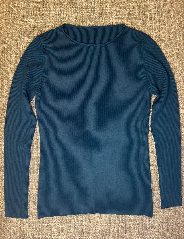 Maglia donna manica lunga turchese scuro