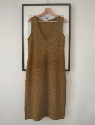 Vestido punto sin mangas chevron