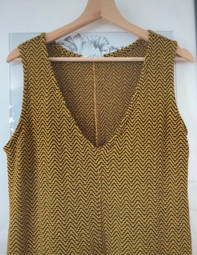 Vestido punto sin mangas chevron