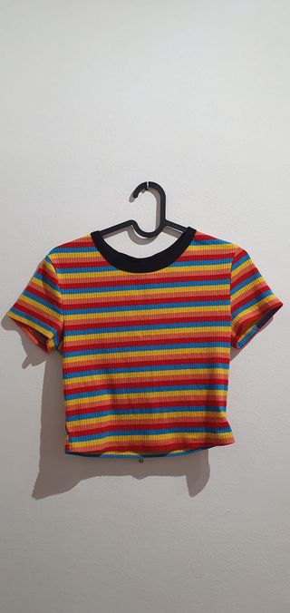 Camiseta de rayas multicolor