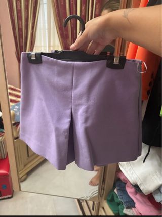 Falda pantalón Zara morada