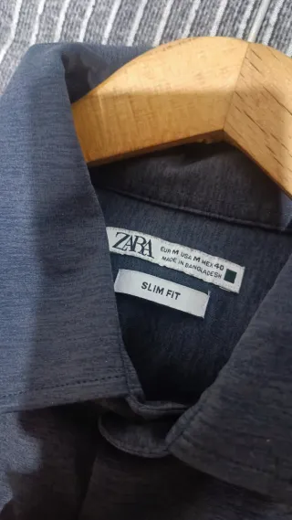 Camisa Zara gris de hombre, talla M