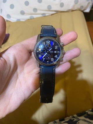 Reloj Racer Cronógrafo Azul y Plateado