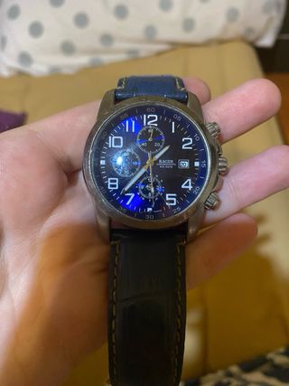 Reloj Racer Cronógrafo Azul y Plateado