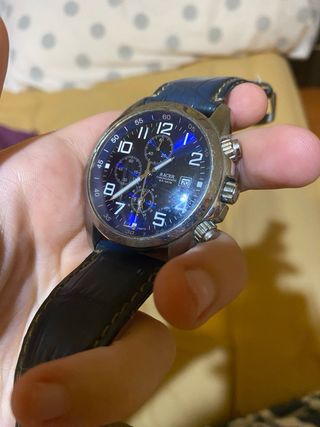 Reloj Racer Cronógrafo Azul y Plateado