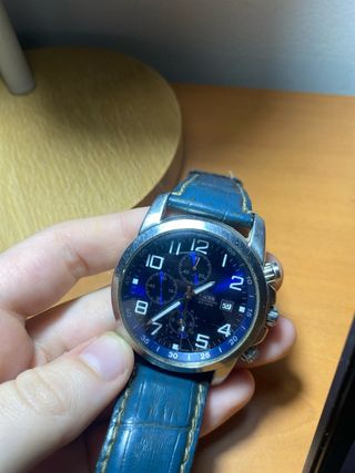 Reloj Racer Cronógrafo Azul y Plateado