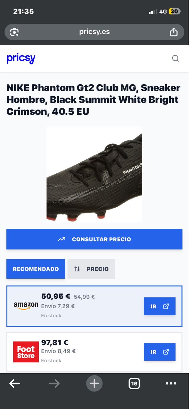 Botas de fútbol Nike Talla 38 niño