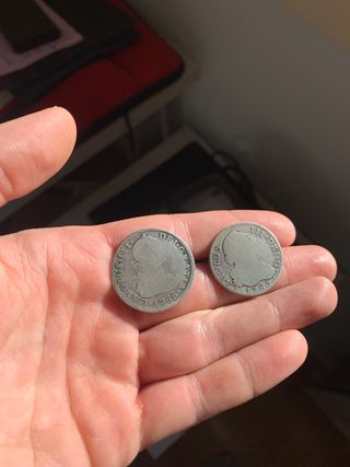 Lote 2 Monedas 2 Reales 1785 Carlos IV