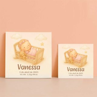Azulejo personalizado nacimiento bebé niña