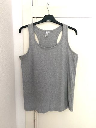 Camiseta sin mangas gris talla L