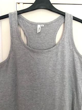 Camiseta sin mangas gris talla L