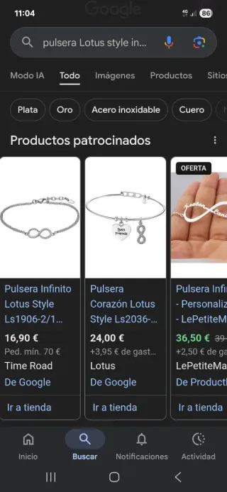 Pulsera Lotus Style Corazón Infinito