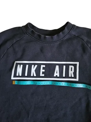 Felpa Nike Air nera e bianca senza cappuccio - S