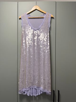 Vestido midi lentejuelas morado de Twin-set 