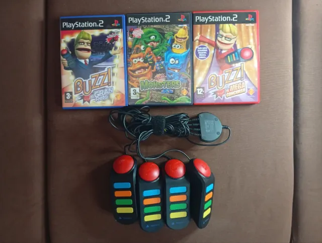 Buzz Pulsadores + 3 Juegos PS2