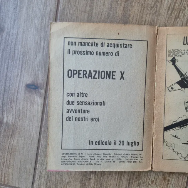 Operazione X n. 1 Edizioni CAB - buone condizioni