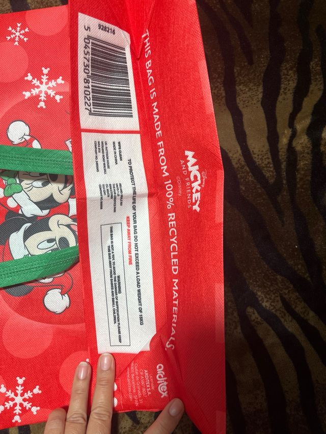 Bolsa Navideña Mickey Mouse Disney Roja