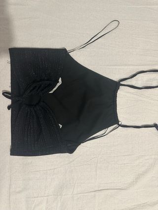 Top Negro Brillante Mango