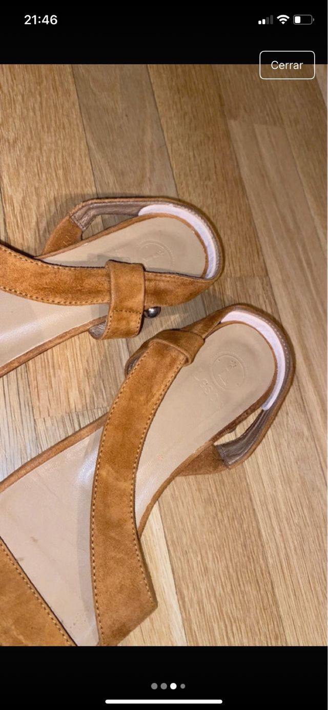 Sandalias Lesac vintage tachuelas marrones