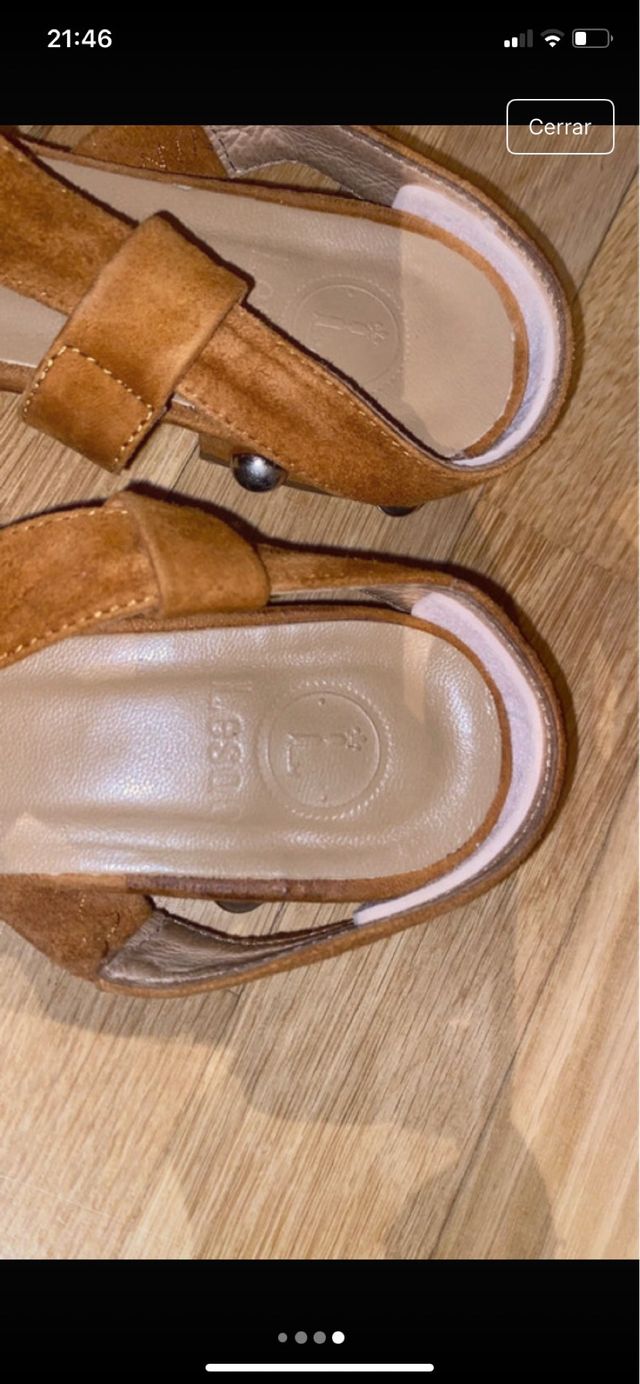 Sandalias Lesac vintage tachuelas marrones