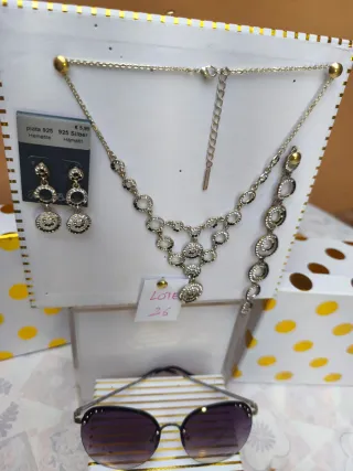 Conjunto Joyas: Gafas, Collar, Pulsera, Pendientes