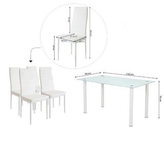 Mesa cristal y 4 sillas polipiel, Oferta!!