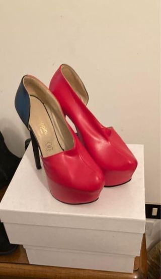 Scarpe con tacco 12 cm rosse e nere 