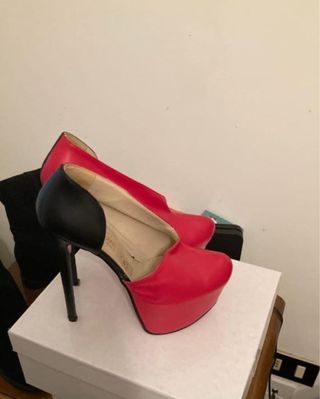 Scarpe con tacco 12 cm rosse e nere 