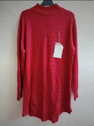 Vestido de invierno rojo talla única