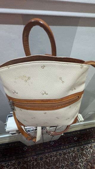 Mochila Bolso Petusco Beige y Marrón