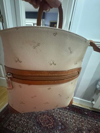 Mochila Bolso Petusco Beige y Marrón