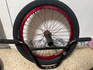 Llanta BMX Colony Roja + Manillar Negro