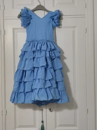 Traje Flamenca Niña 5-6 Años Azul