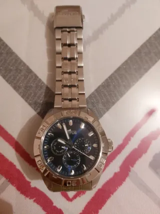 Reloj Lotus Cronógrafo Azul y Plateado