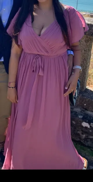 Vestido rosa largo fiesta