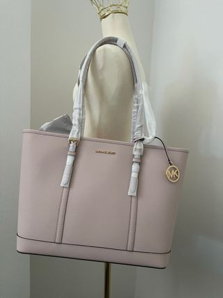Borsa shopper Michael Kors rosa e oro