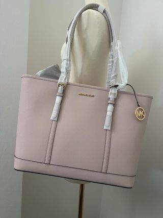 Borsa shopper Michael Kors rosa e oro