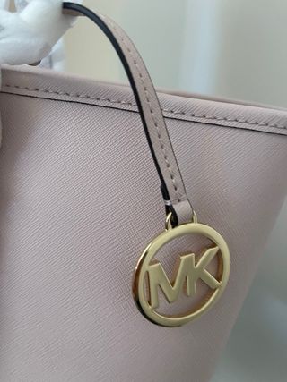 Borsa shopper Michael Kors rosa e oro