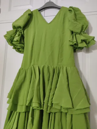 Traje Flamenca Niña Verde 10-12 Años