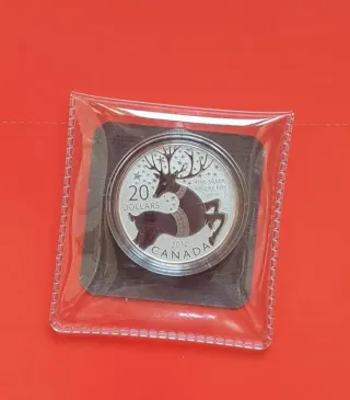 Moneda Plata Canadá 20 Dólares 2012 Christmas