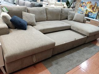 Sofá cama elegante beige/gris
