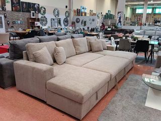 Sofá cama elegante beige/gris