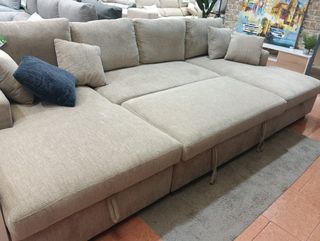Sofá cama elegante beige/gris