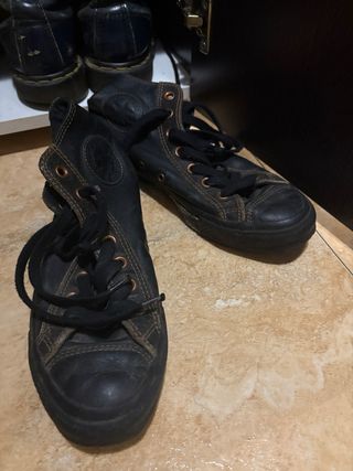 Converse Cuero Negras Talla 39