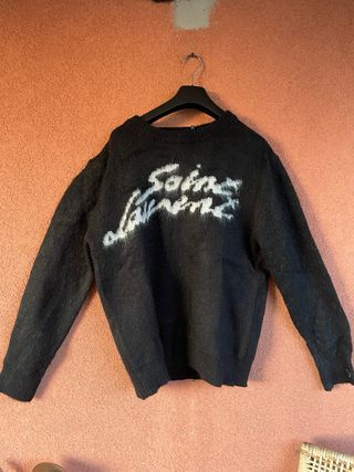 Maglione Saint Laurent nero con scritte