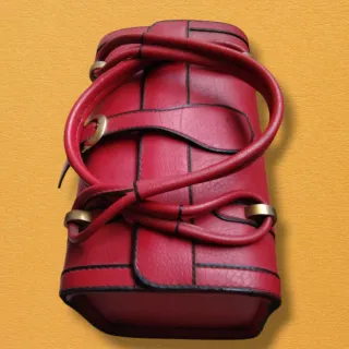 Maleta Bolso Piel Vintage Roja
