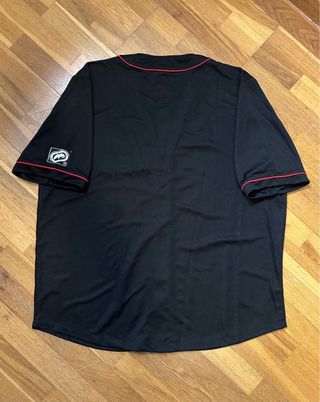 Camiseta Beisbolera Ecko Negra Roja Talla XXXL